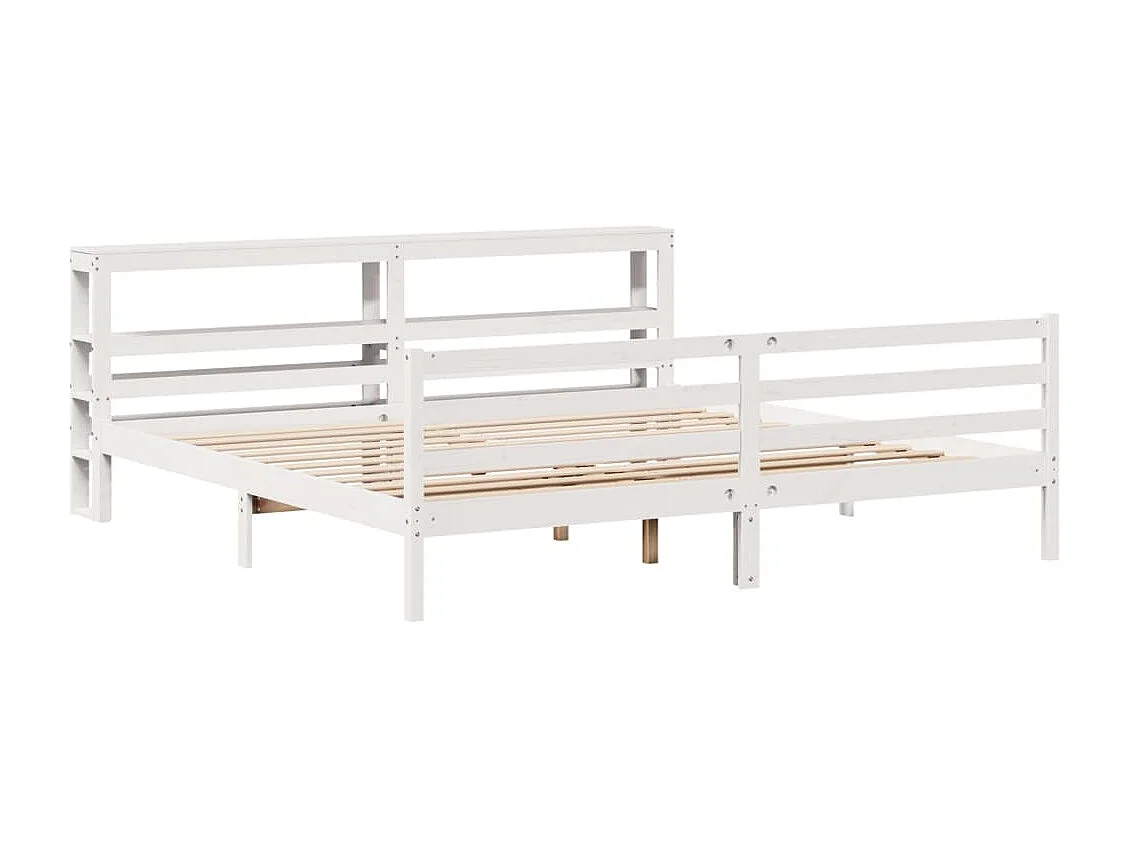 Estructura de cama sin colchón madera maciza blanca 200x200 cm