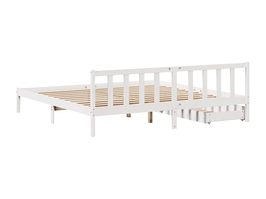 Estructura de cama sin colchón madera maciza blanca 200x200 cm