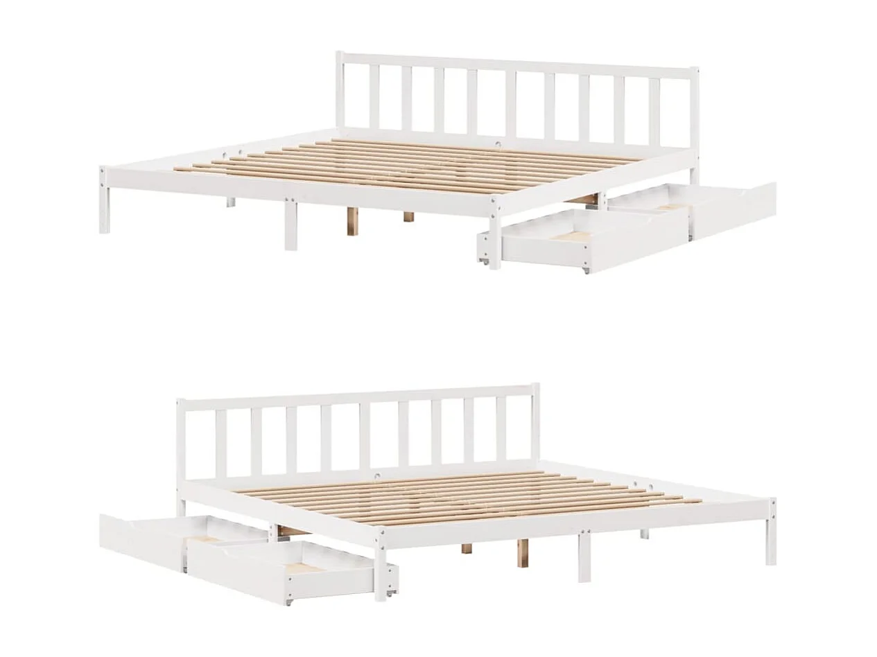 Estructura de cama sin colchón madera maciza blanca 200x200 cm