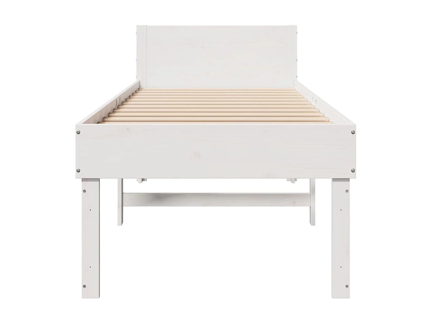 Estructura de cama sin colchón madera de pino blanca 90x200 cm