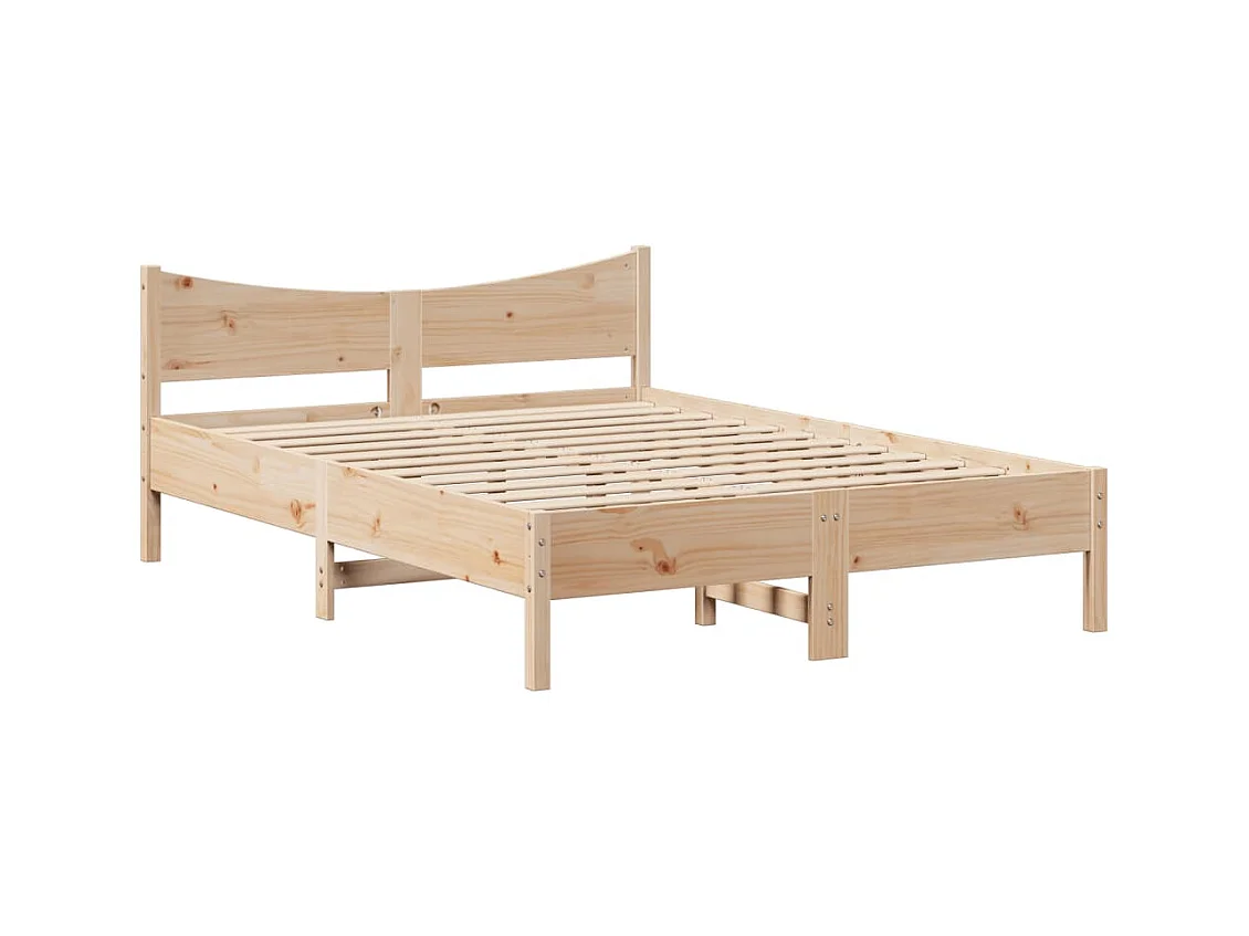 Estrutura cama c/ cabeceira 140x190 cm pinho maciço