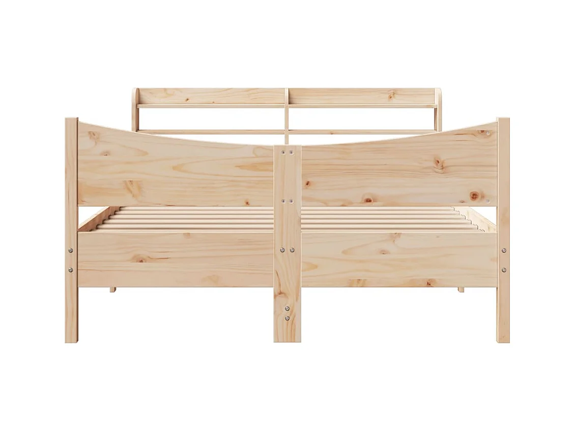 Estrutura cama c/ cabeceira 140x190 cm pinho maciço