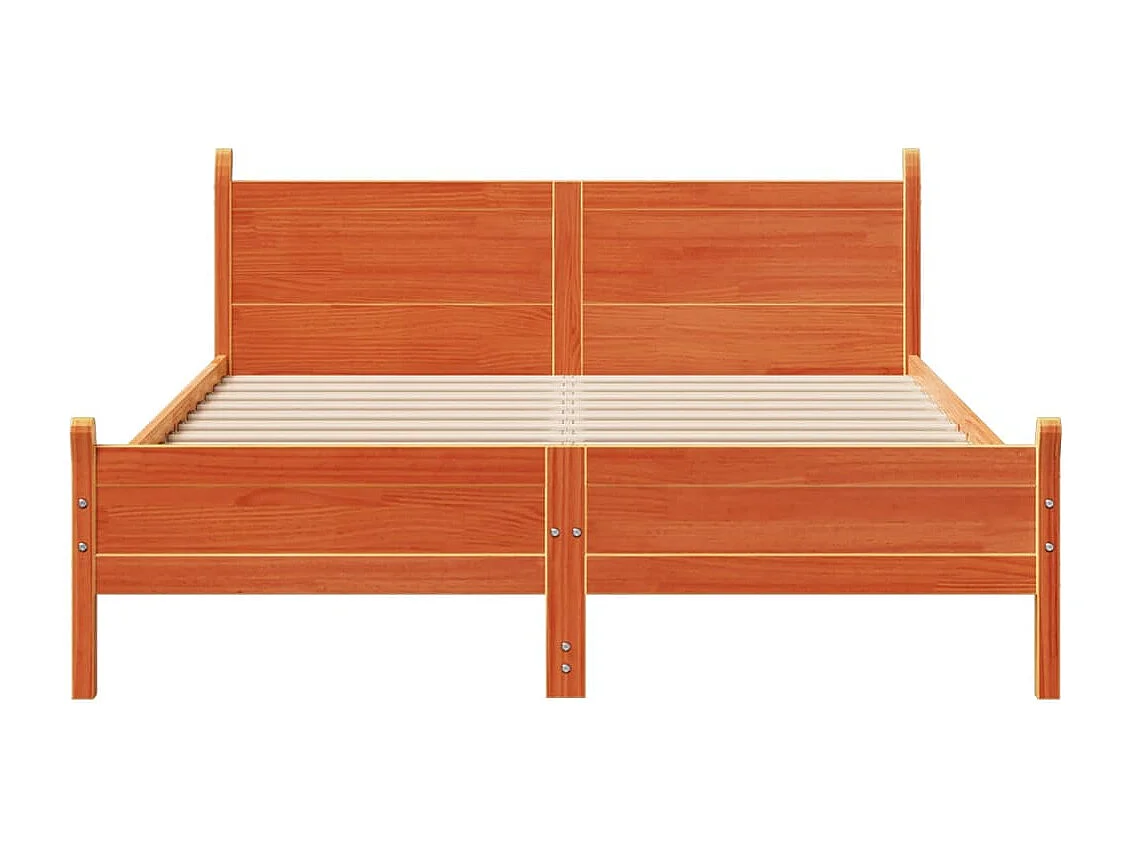 Cadre de lit sans matelas cire marron 120x200cm bois pin massif