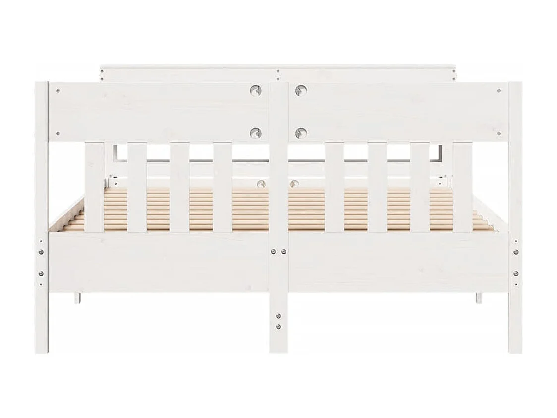 Estructura de cama sin colchón madera maciza blanca 120x190 cm