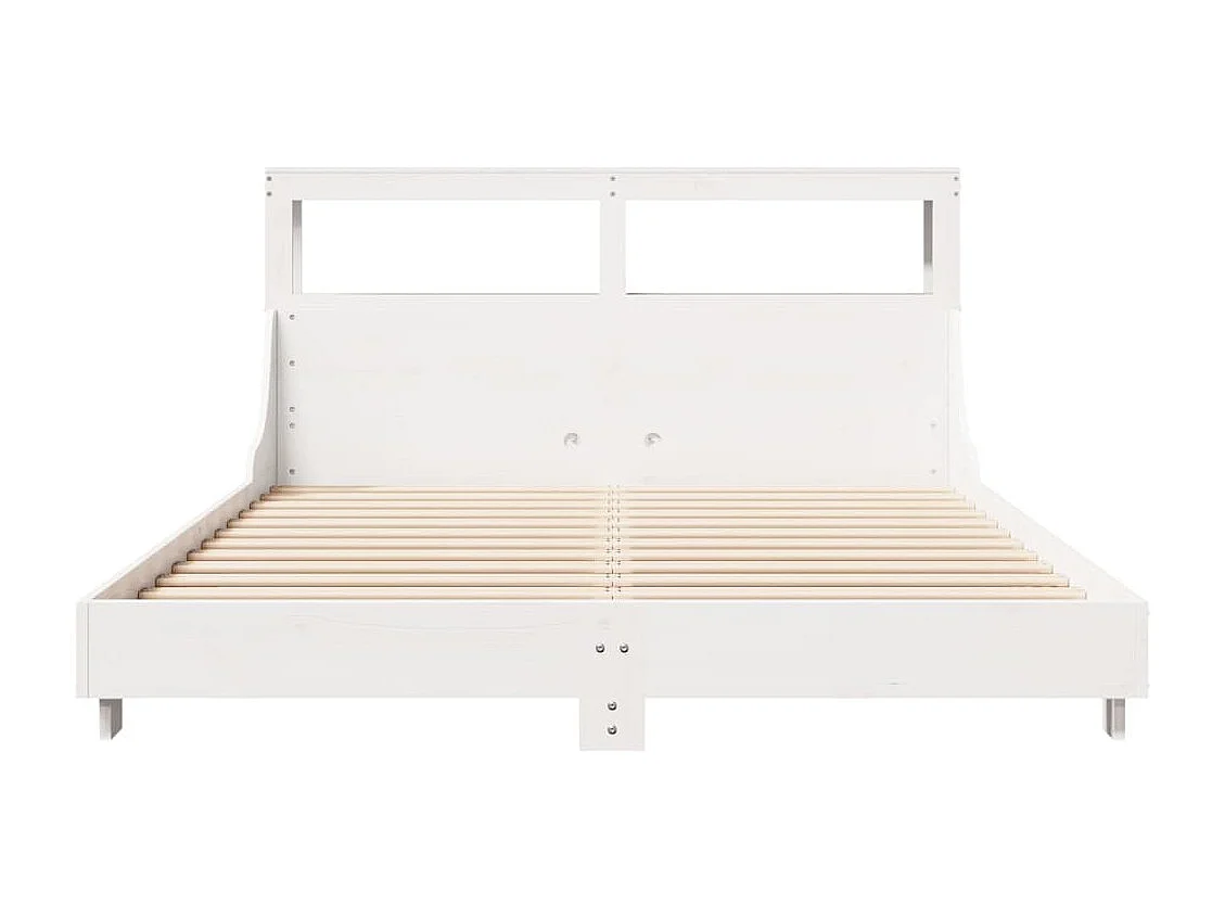 Cama sem colchão 120x190 cm madeira de pinho maciça branco