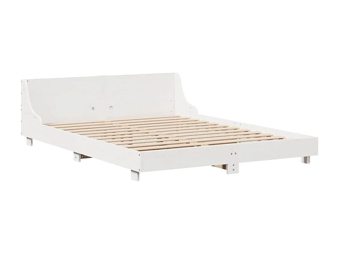 Cama sem colchão 120x190 cm madeira de pinho maciça branco