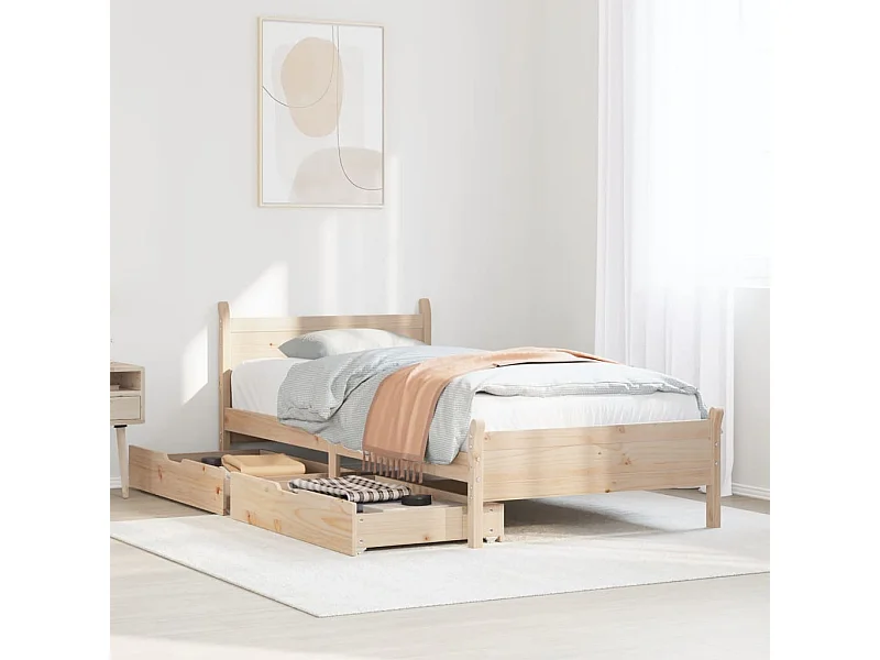 Cadre de lit sans matelas 90x200 cm bois de pin massif