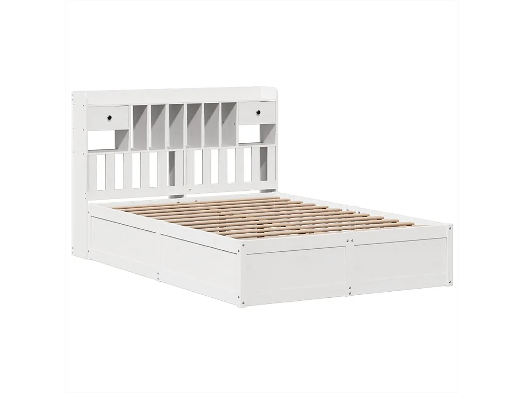 Cadre de lit sans matelas blanc 140x200 cm bois de pin massif