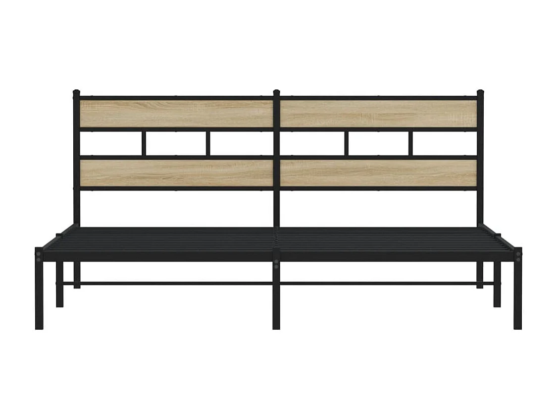 Estructura de cama sin colchón metal roble Sonoma 200x200 cm