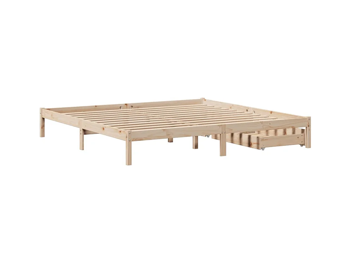 Cadre de lit sans matelas 180x200 cm bois massif de pin