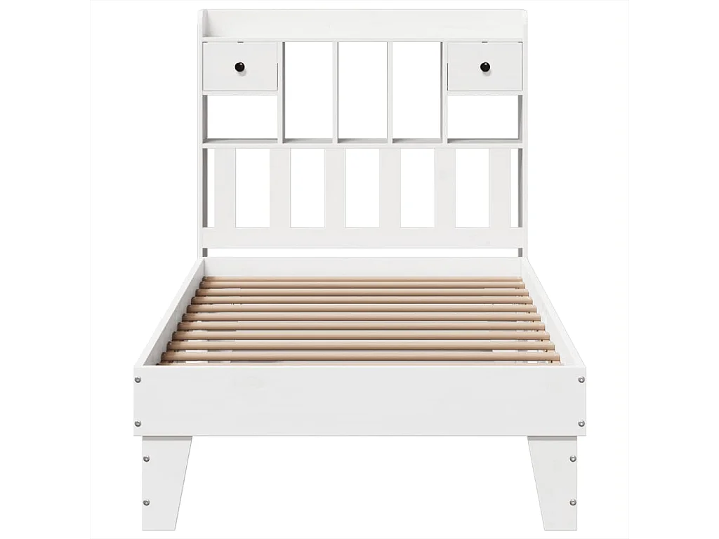 Cadre de lit sans matelas blanc 90x190 cm bois de pin massif