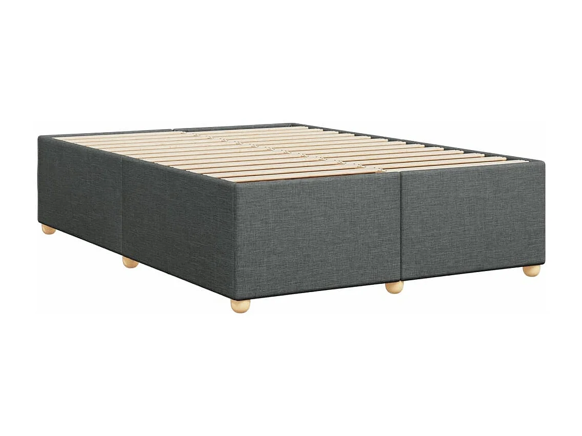 Cadre de lit sans matelas gris foncé 140x190 cm tissu