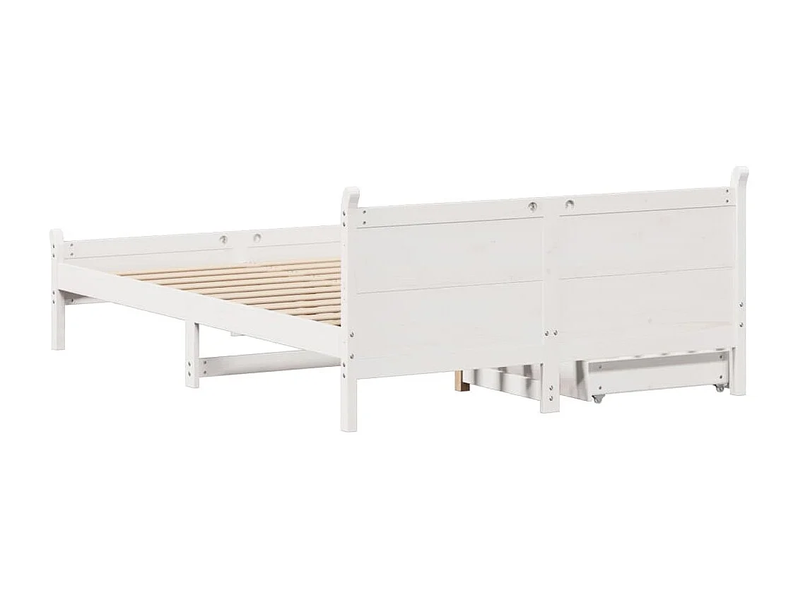 Estructura de cama sin colchón madera de pino blanca 140x200 cm