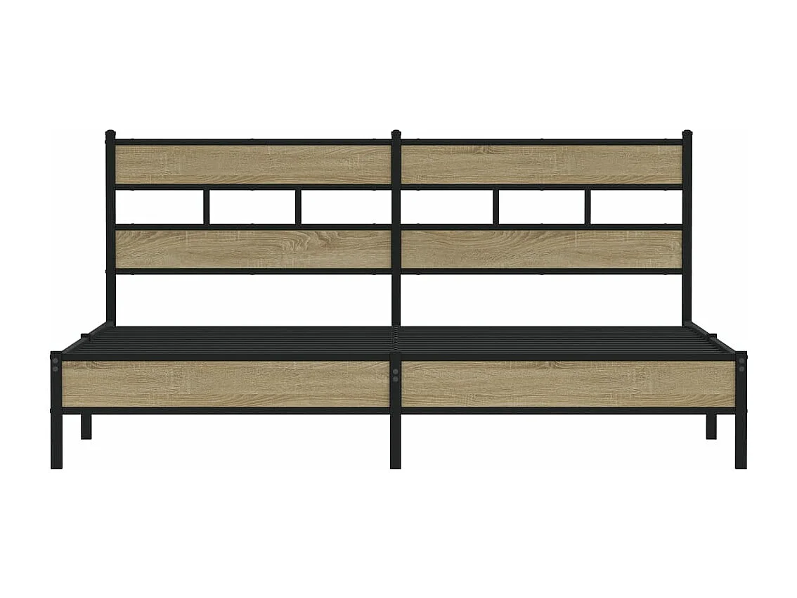 Cadre de lit en métal sans matelas chêne sonoma 180x200 cm