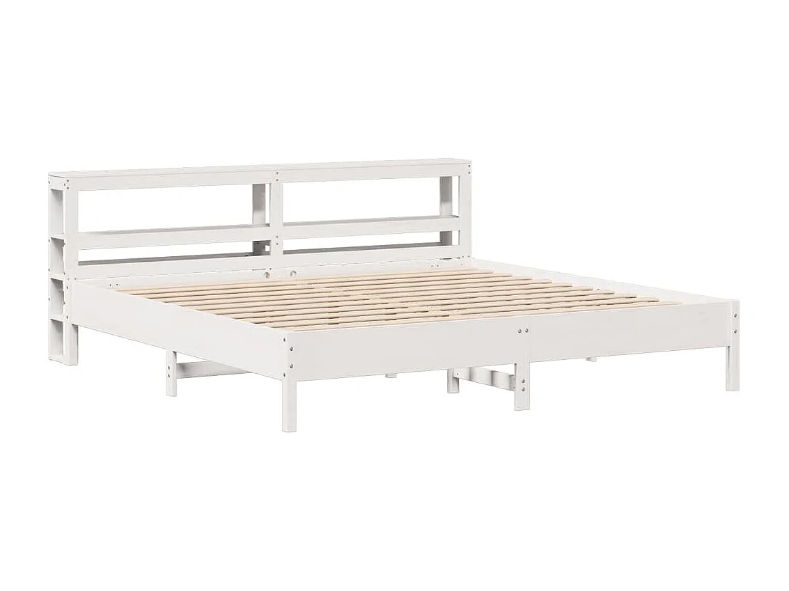 Cama sin colchón madera maciza de pino blanca 180x200 cm