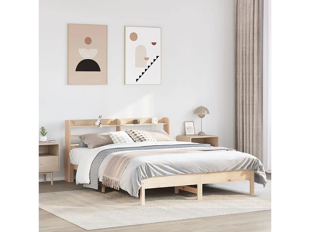 Cadre de lit sans matelas 150x200 cm bois de pin massif