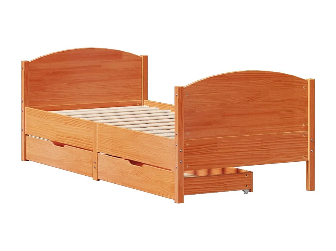 Estructura de cama sin colchón madera maciza marrón 90x190 cm