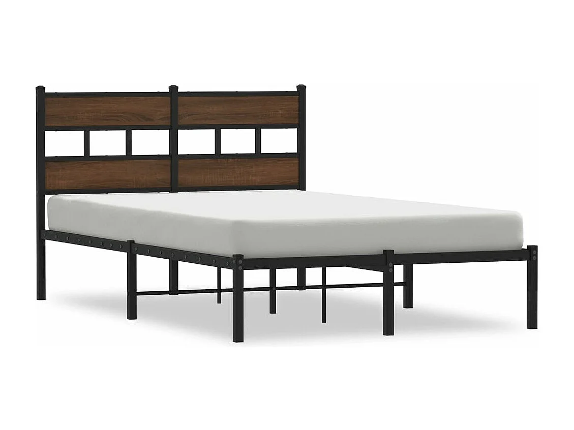 Estructura cama con cabecero sin colchón marrón roble 120x190cm