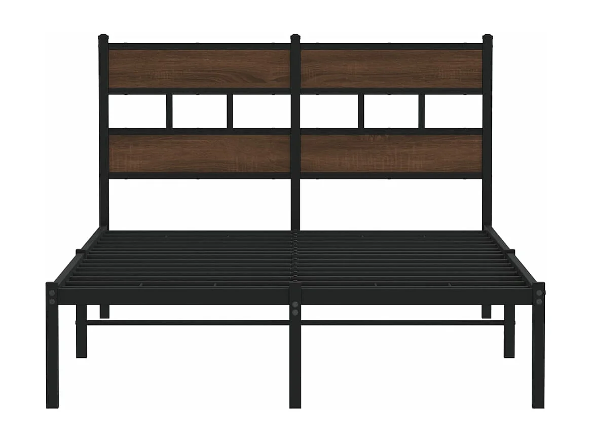 Estructura cama con cabecero sin colchón marrón roble 120x190cm