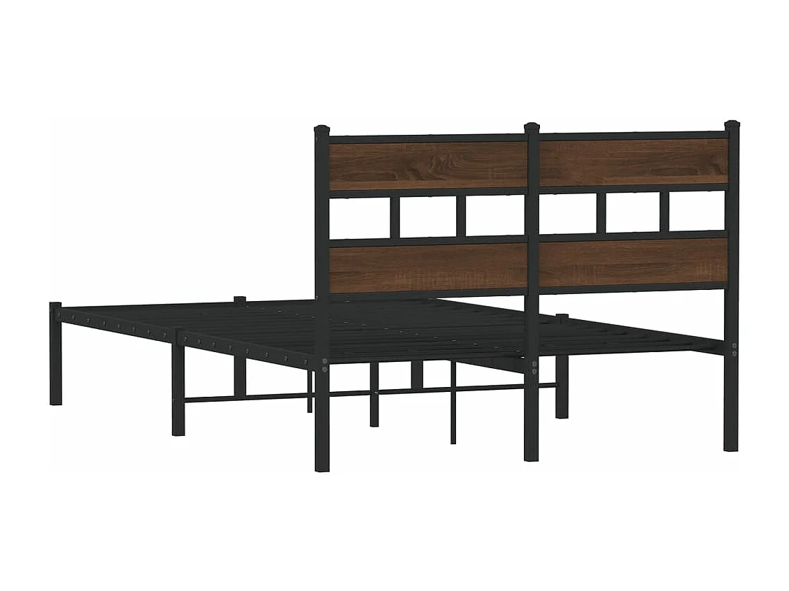 Estructura cama con cabecero sin colchón marrón roble 120x190cm