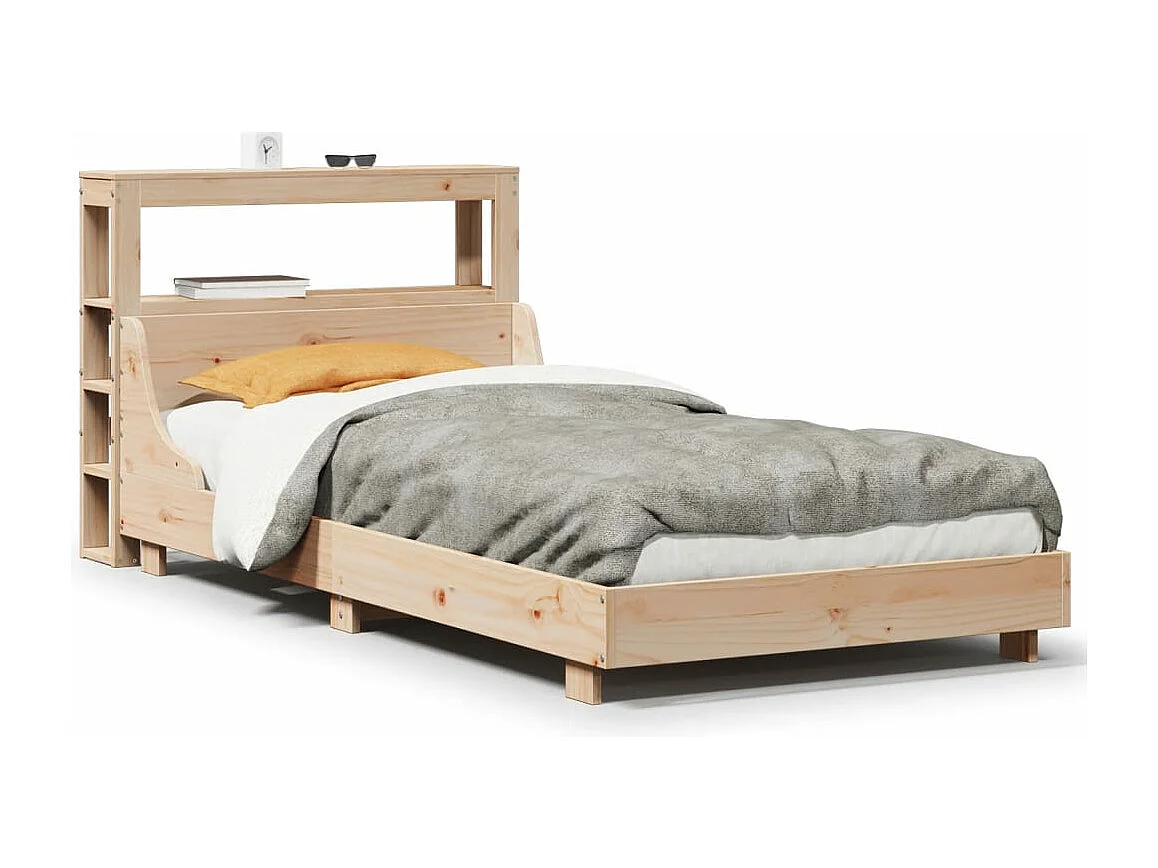 Estructura de cama sin colchón madera maciza de pino 100x200 cm