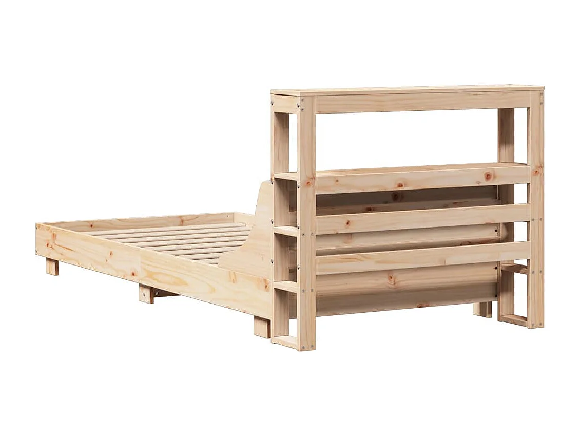Estructura de cama sin colchón madera maciza de pino 100x200 cm