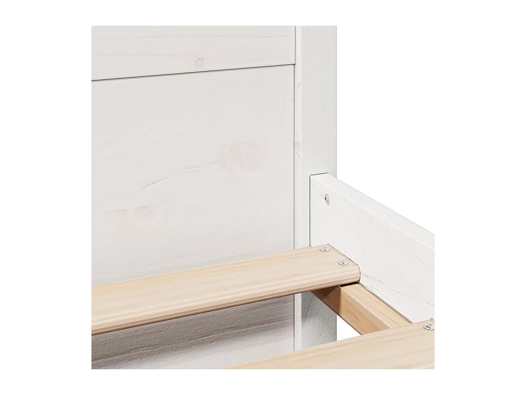 Cadre de lit sans matelas blanc 90x200 cm bois de pin massif