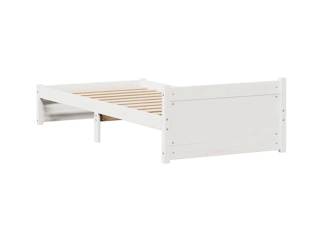 Cadre de lit sans matelas blanc 90x200 cm bois de pin massif