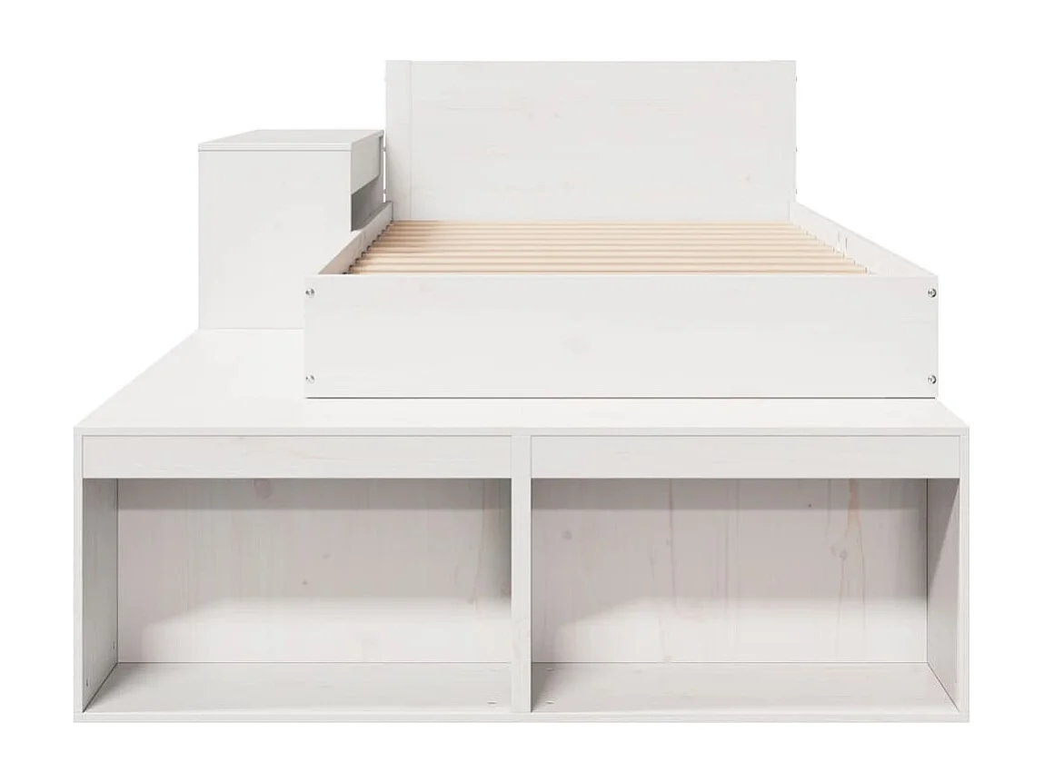 Estrutura de cama sem colchão 80x200 cm pinho maciço branco