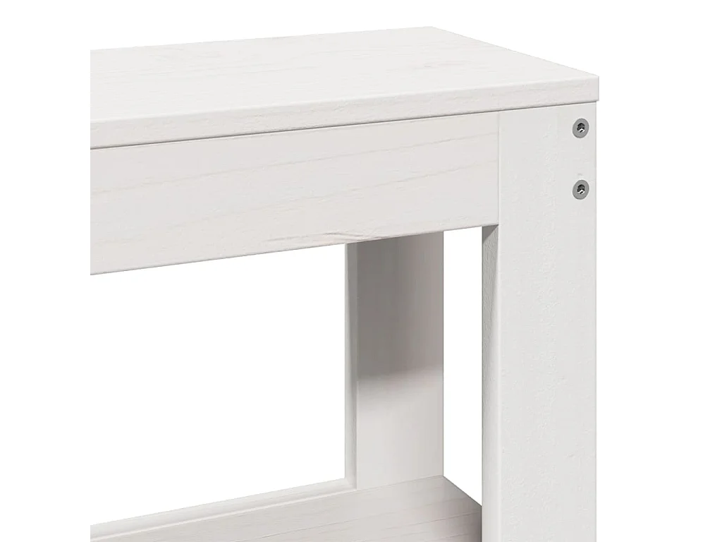 Estrutura de cama com cabeceira 200x200 cm pinho maciço branco