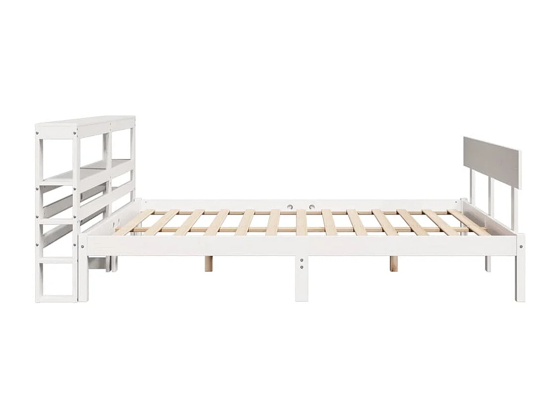 Cadre de lit sans matelas blanc 120x200 cm bois de pin massif