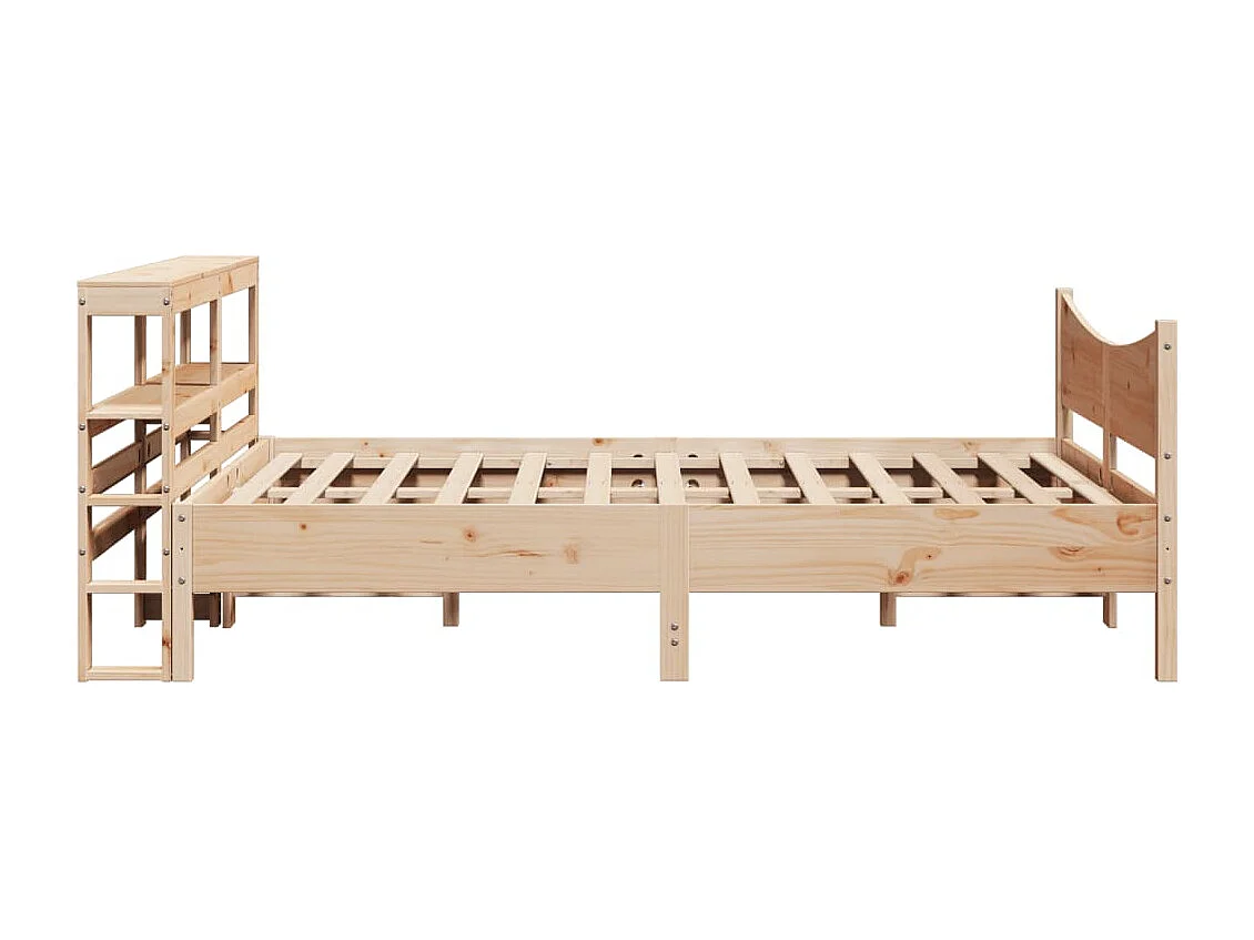 Estructura de cama con cabecero madera maciza pino 140x190 cm
