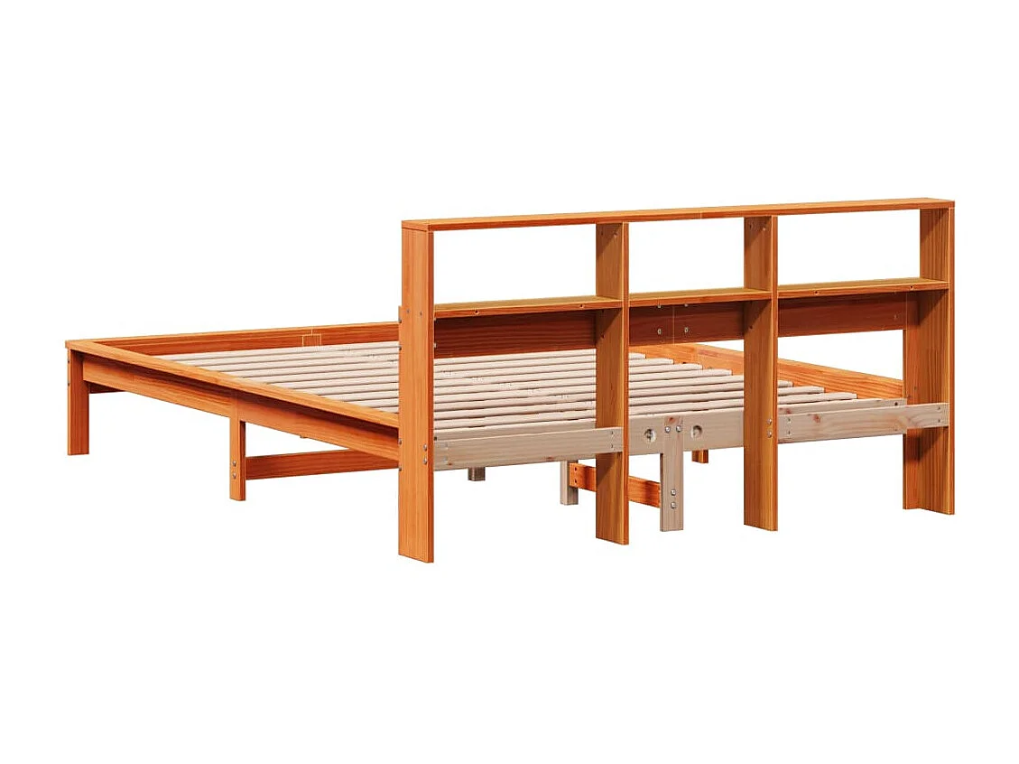 Cadre de lit sans matelas cire marron 140x190cm bois pin massif