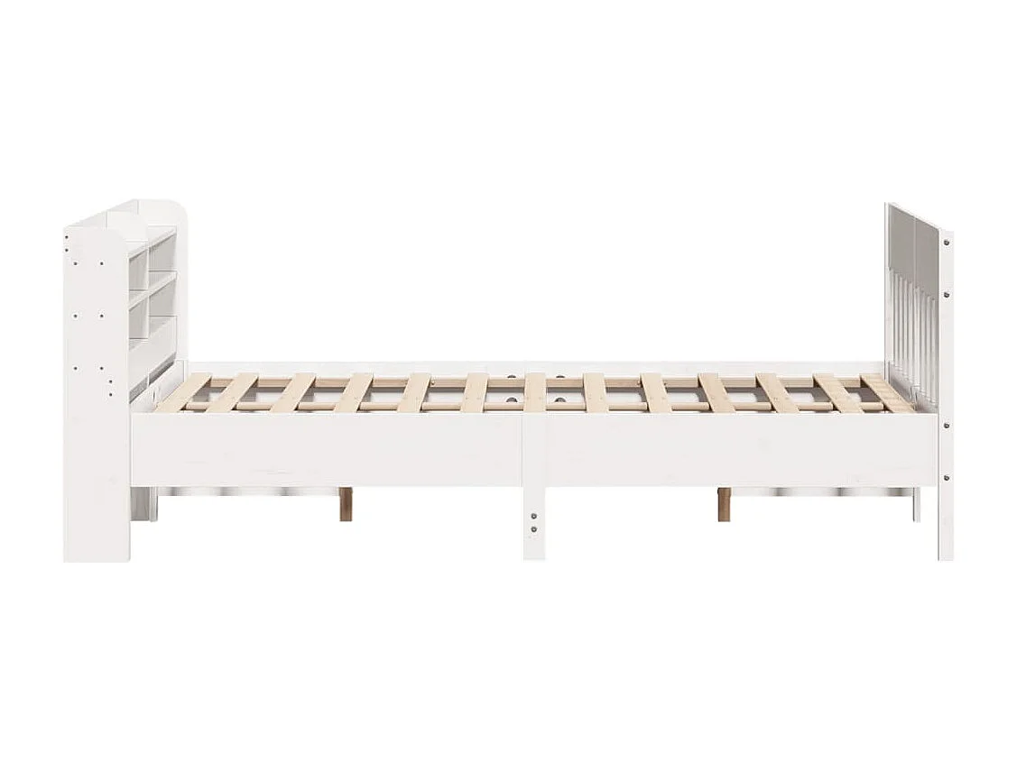 Estructura de cama sin colchón madera de pino blanca 140x190 cm