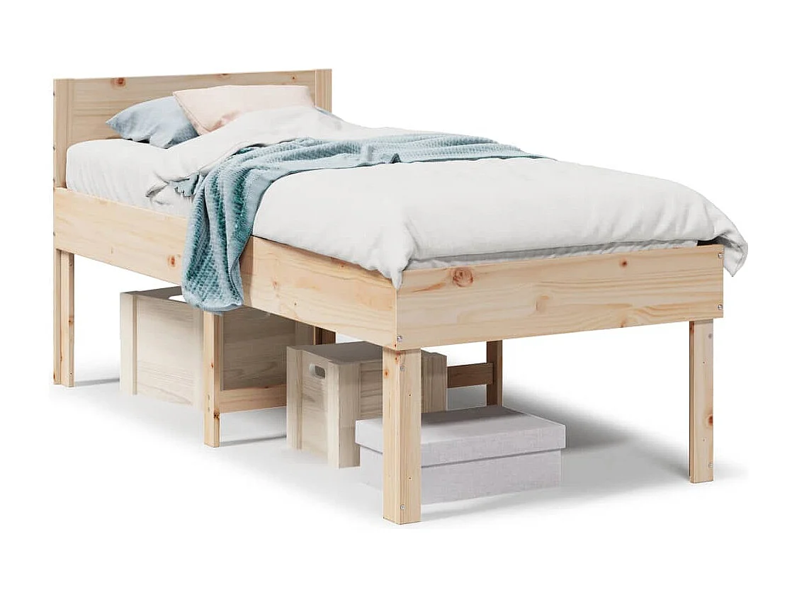 Estructura de cama sin colchón madera maciza de pino 80x200 cm