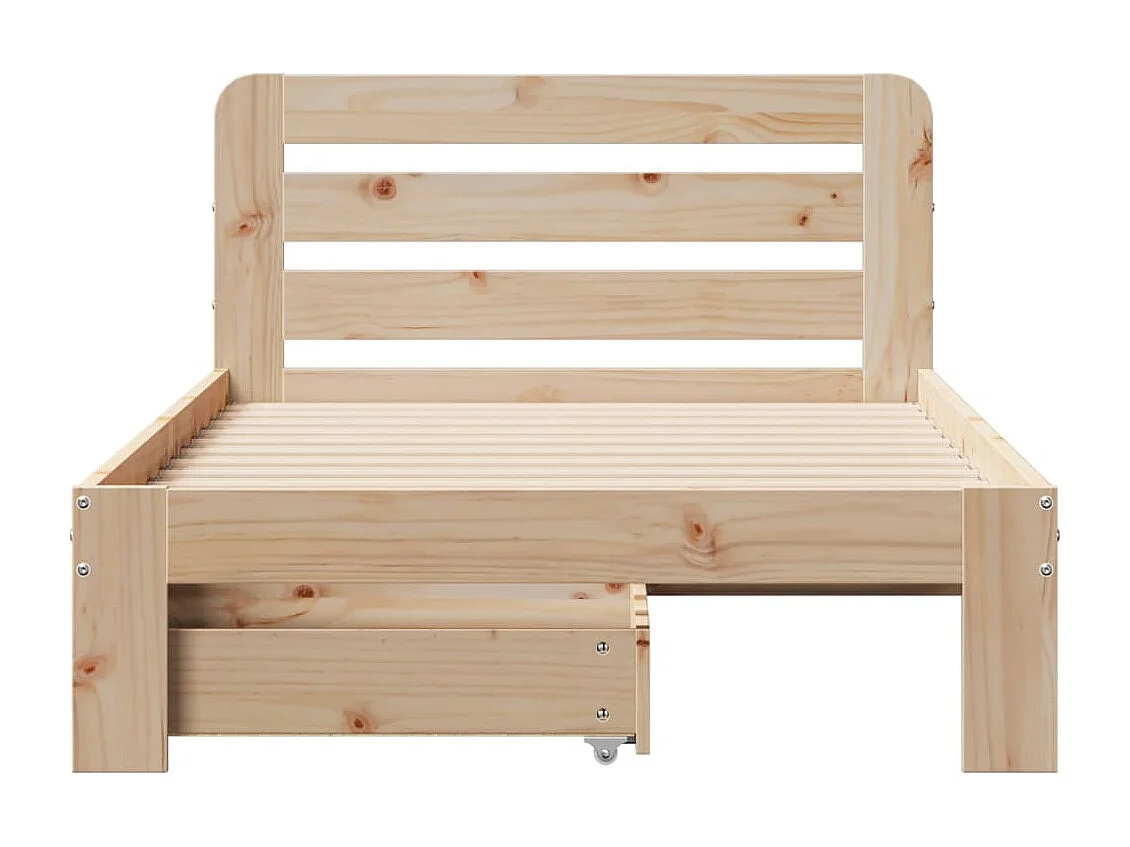 Estructura de cama sin colchón madera maciza de pino 90x190 cm