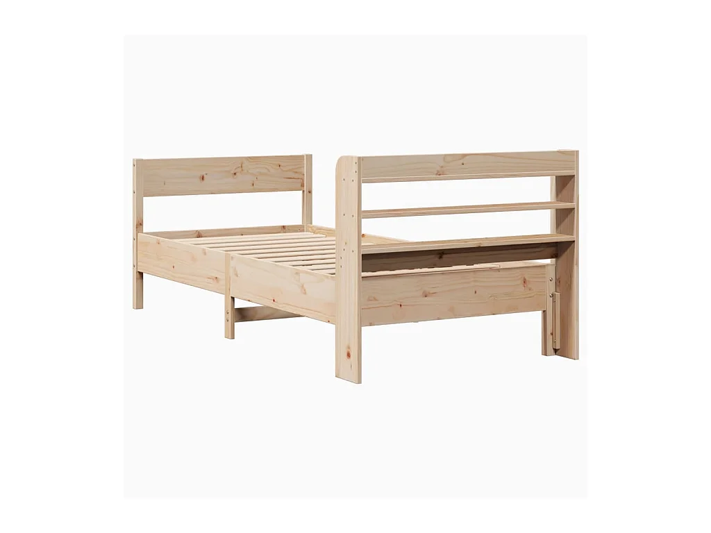 Cadre de lit sans matelas 75x190 cm bois de pin massif