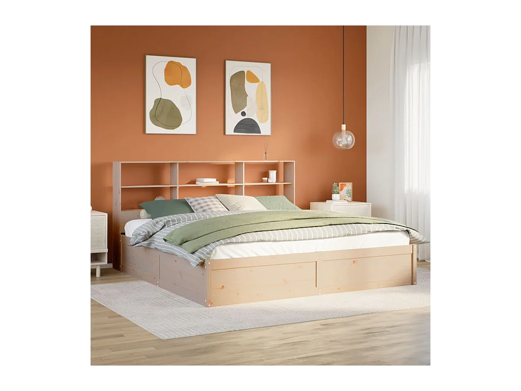 Cadre de lit sans matelas 180x200 cm bois massif de pin