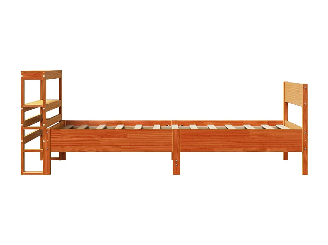 Cama sem colchão 100x200 cm pinho maciço castanho-mel