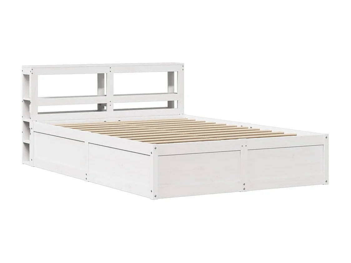 Estrutura de cama com cabeceira 140x200 cm pinho maciço branco