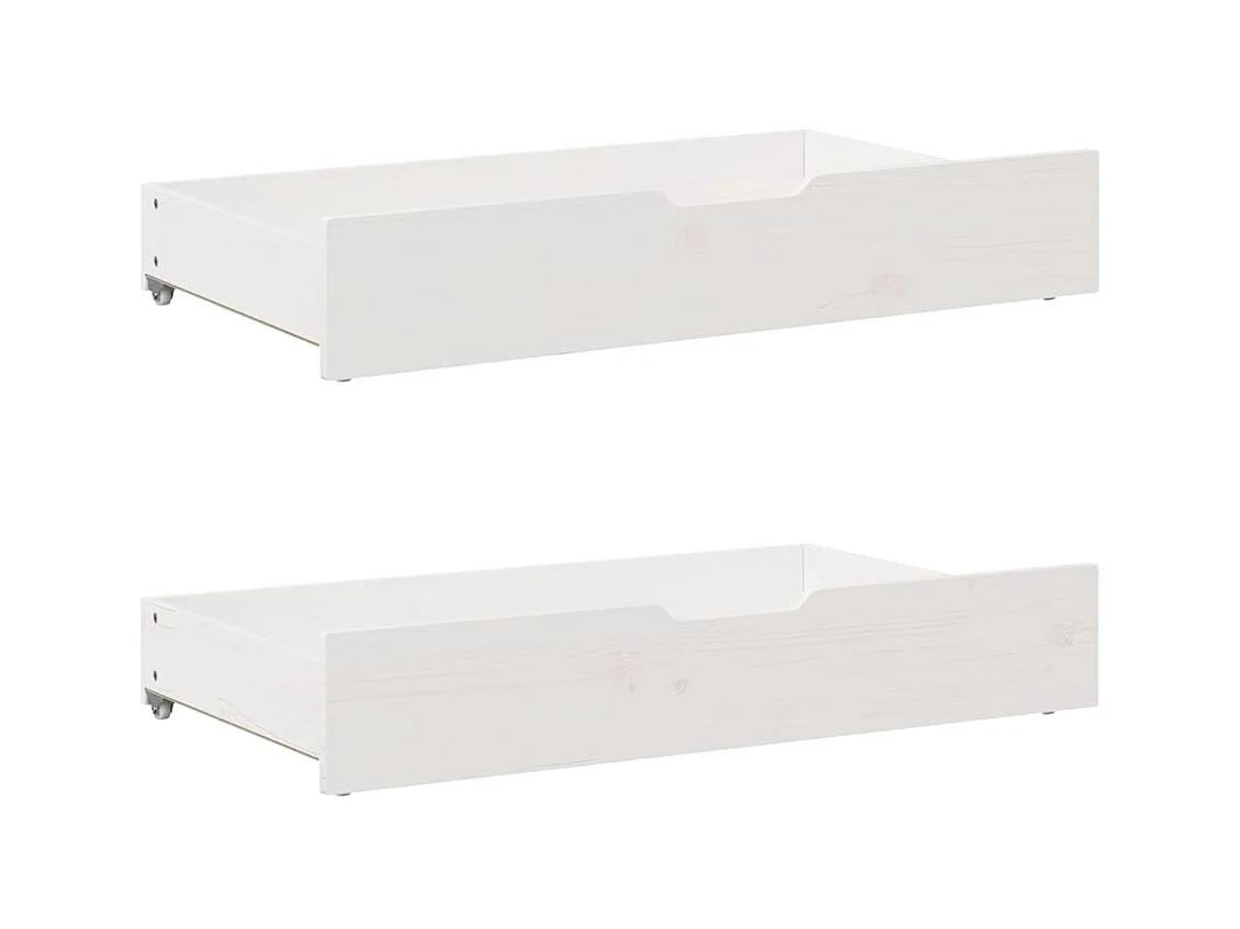 Cadre de lit avec tiroirs blanc 150x200 cm bois de pin massif