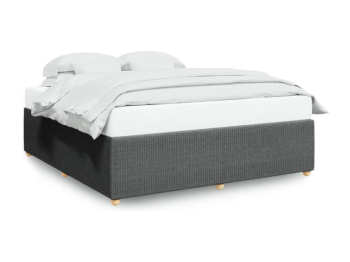 Cadre de lit sans matelas gris foncé 180x200 cm tissu