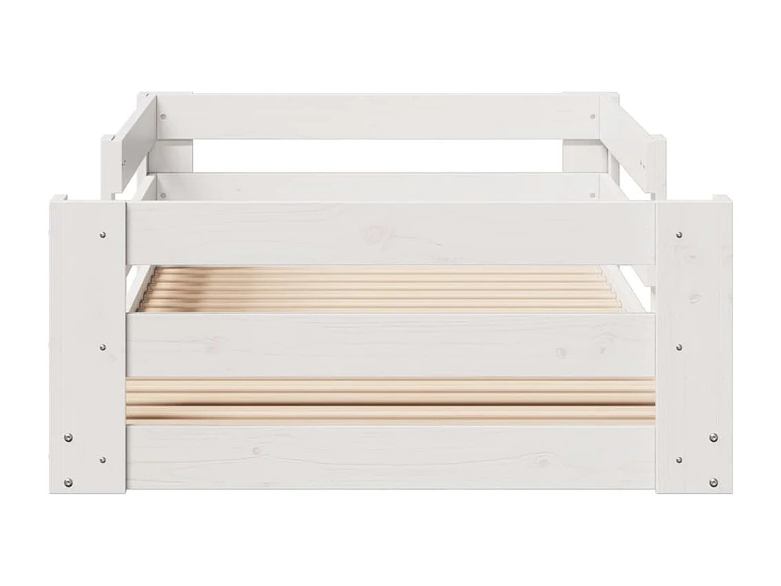 Cadre de lit sans matelas blanc 90x200 cm bois de pin massif