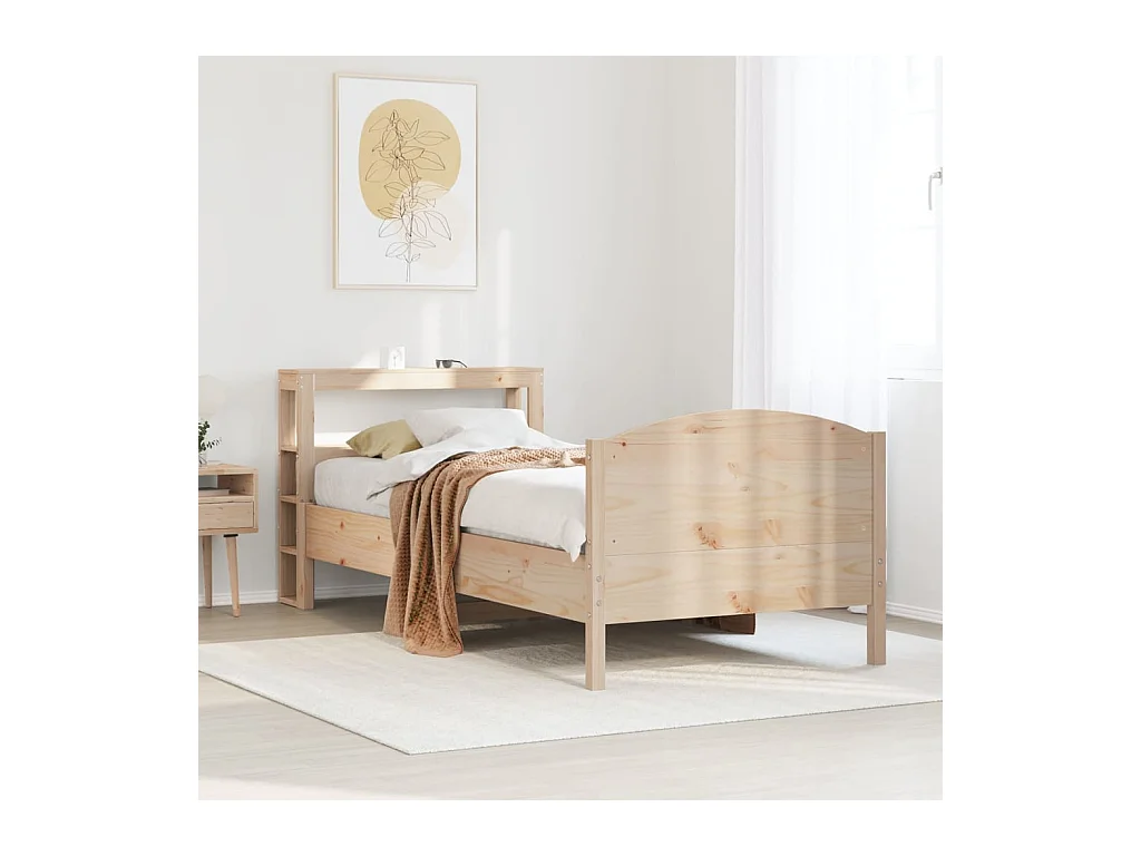 Cama sem colchão 100x200 cm madeira de pinho maciça