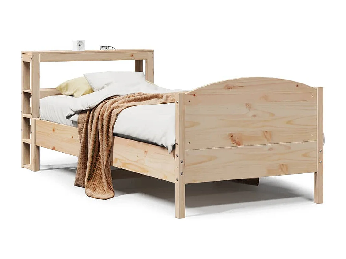 Estructura de cama sin colchón madera maciza de pino 100x200 cm