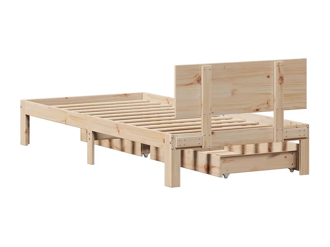 Estructura de cama con cajones madera maciza pino 75x190 cm