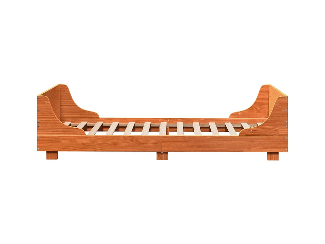 Cadre de lit sans matelas cire marron 75x190 cm bois pin massif