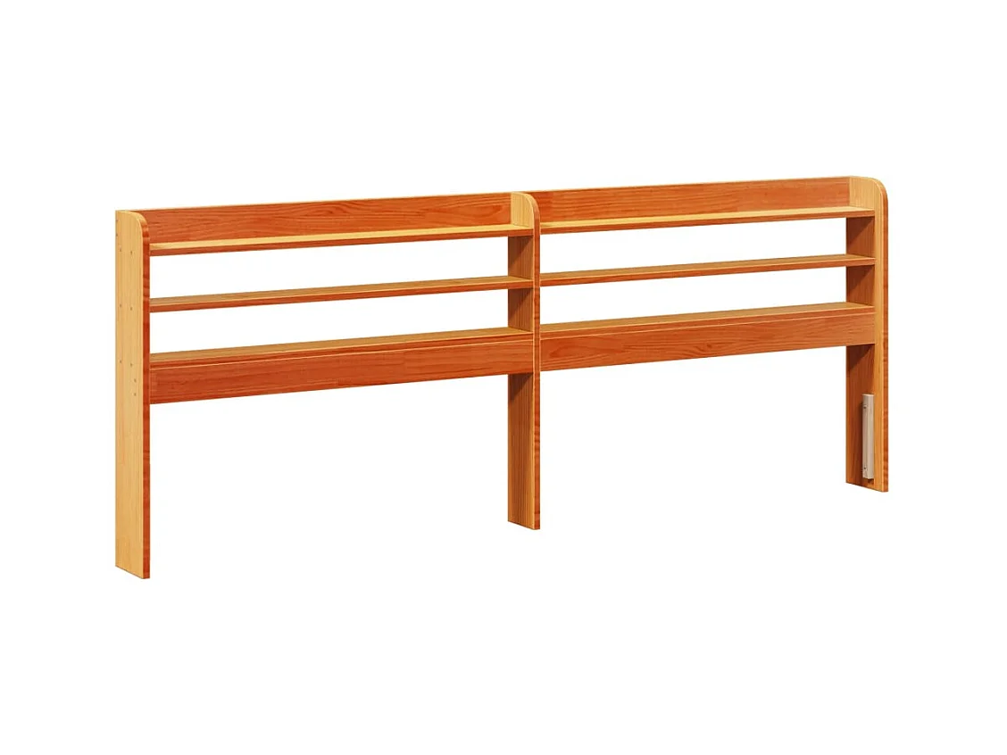 Cadre de lit et tête de lit cire marron 180x200 cm bois de pin