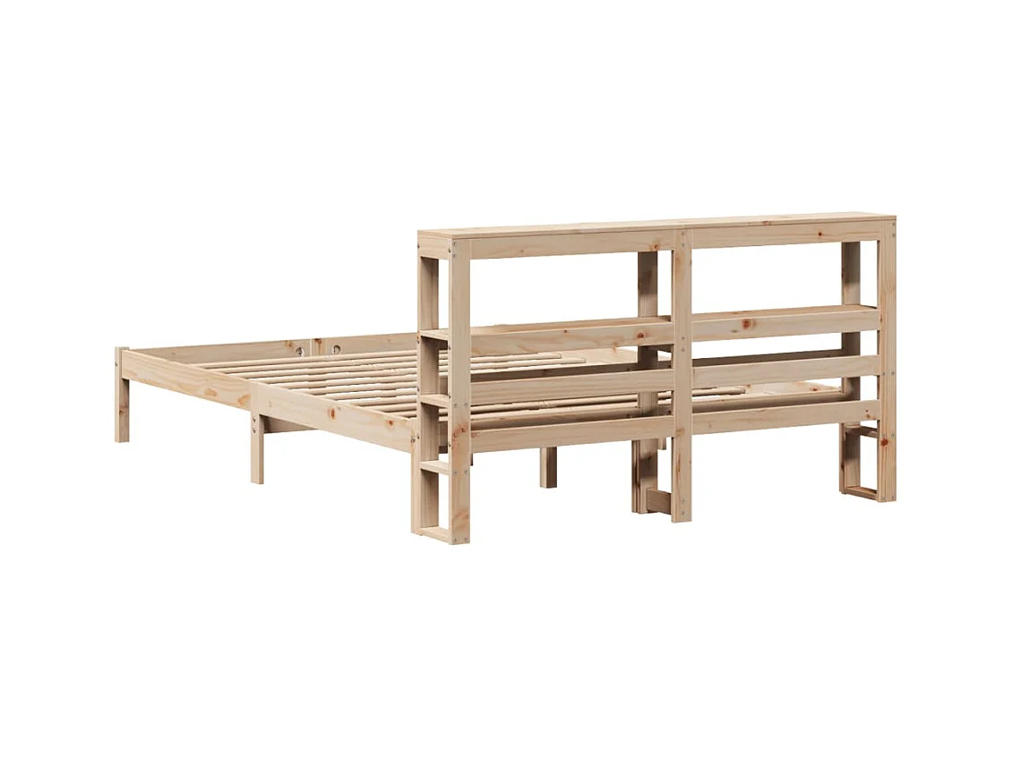 Estructura de cama sin colchón madera de pino blanco 150x200 cm