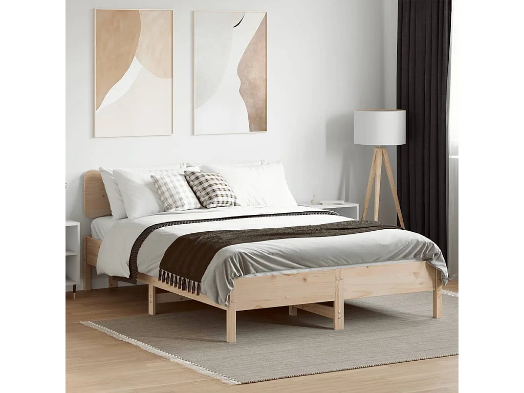 Cama sem colchão 135x190 cm madeira de pinho maciça